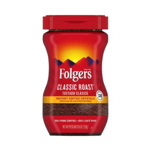Folgers Classic Roast Instant Coffee Crystals, 8 Oz