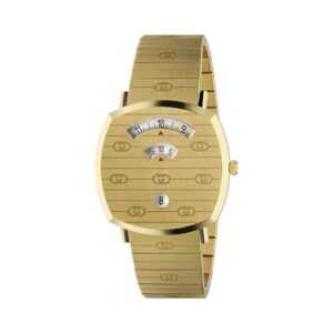 Gucci YA157409-FBA Women's Grip Quartz Watch, 38mm, Gold Dial/Bracelet