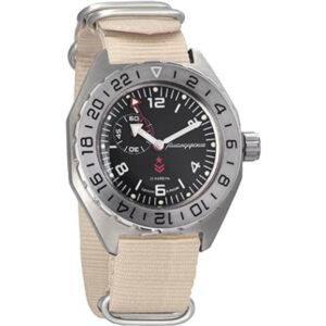 Vostok 650539 Komandirskie Men's Self-Winding Russian Military Automatic Wrist Watch, 650539 Beige